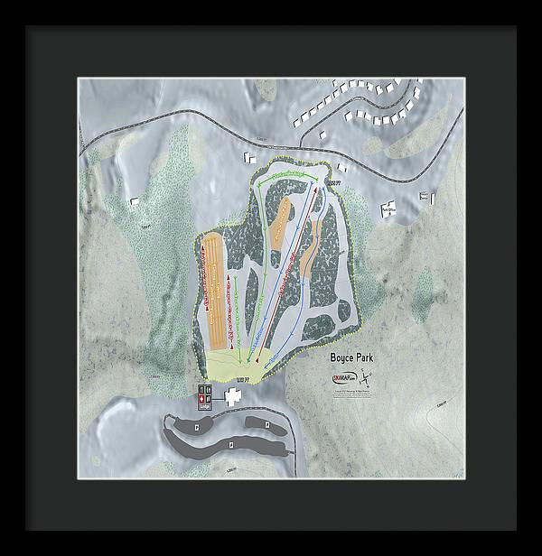 Boyce Park Ski Trail Map - Framed Print - Powderaddicts