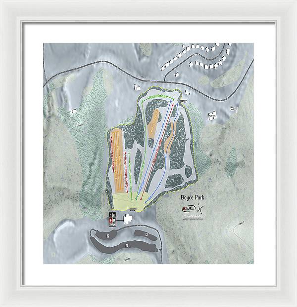 Boyce Park Ski Trail Map - Framed Print - Powderaddicts