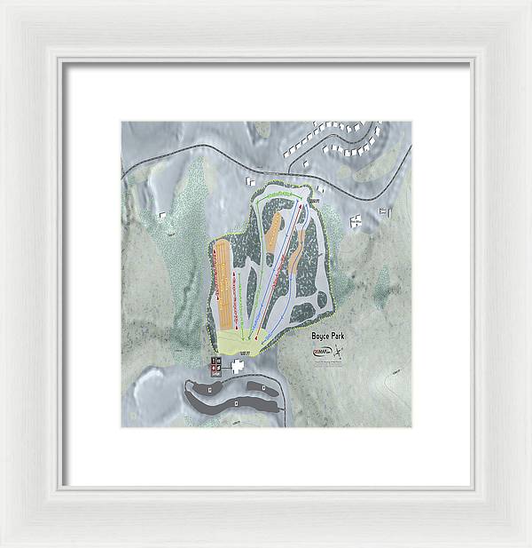 Boyce Park Ski Trail Map - Framed Print - Powderaddicts