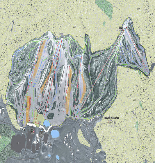 Boyne Highlands Ski Trail Map - Art Print - Powderaddicts