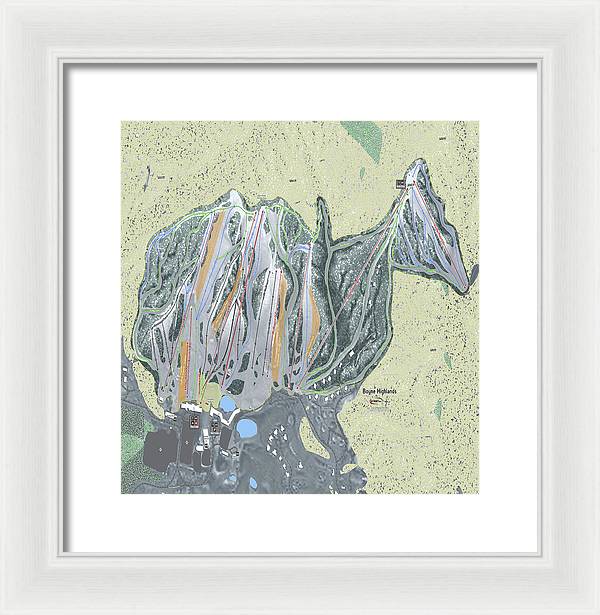 Boyne Highlands Ski Trail Map - Framed Print - Powderaddicts