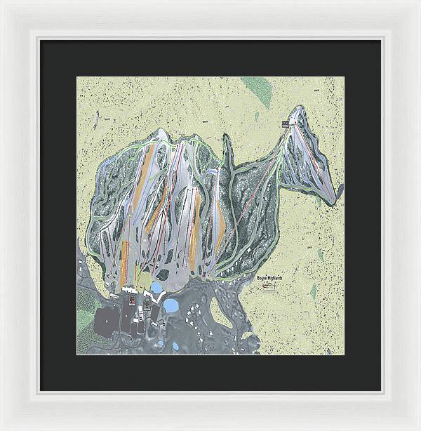 Boyne Highlands Ski Trail Map - Framed Print - Powderaddicts