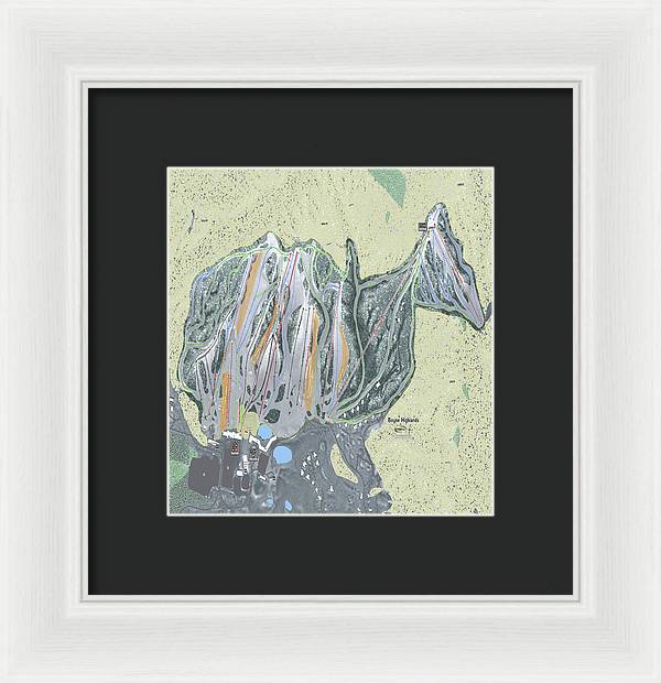 Boyne Highlands Ski Trail Map - Framed Print - Powderaddicts