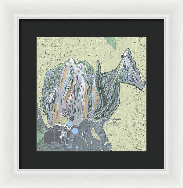 Boyne Highlands Ski Trail Map - Framed Print - Powderaddicts