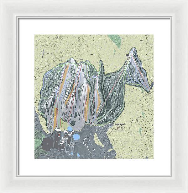 Boyne Highlands Ski Trail Map - Framed Print - Powderaddicts