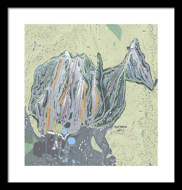 Boyne Highlands Ski Trail Map - Framed Print - Powderaddicts