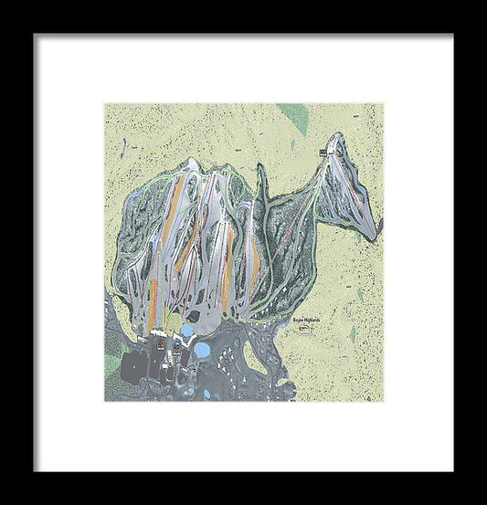 Boyne Highlands Ski Trail Map - Framed Print - Powderaddicts