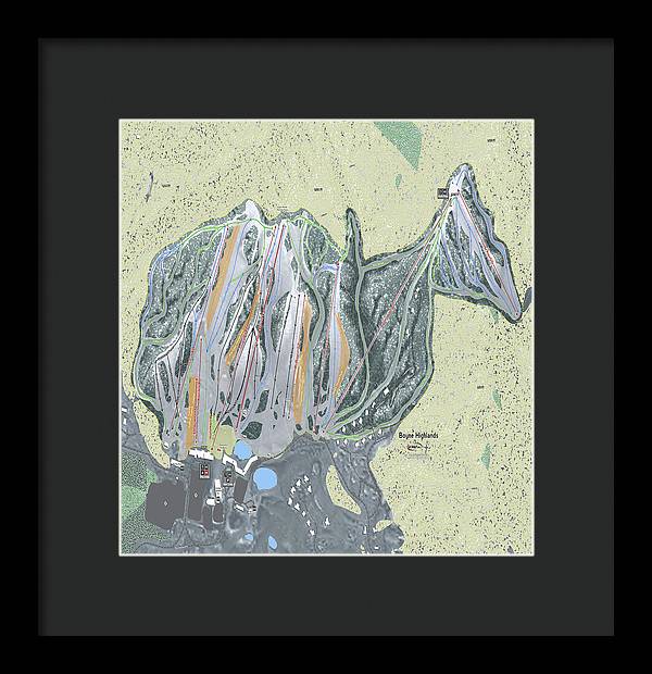 Boyne Highlands Ski Trail Map - Framed Print - Powderaddicts