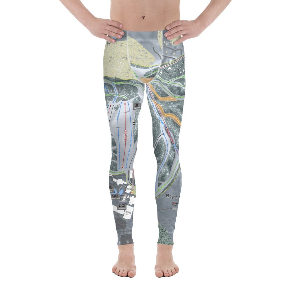 Boyne Mountain, Michigan Ski Trail Map Men's Base Layer Bottom