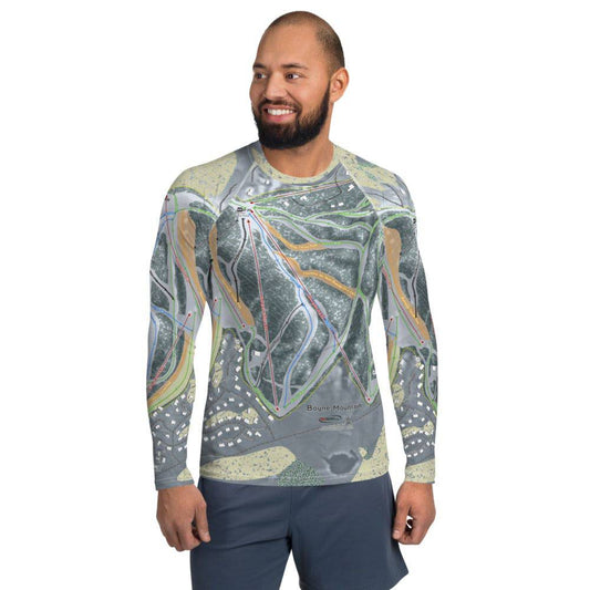 Boyne Mountain, Michigan Ski Trail Map Men's Base Layer Top - Powderaddicts