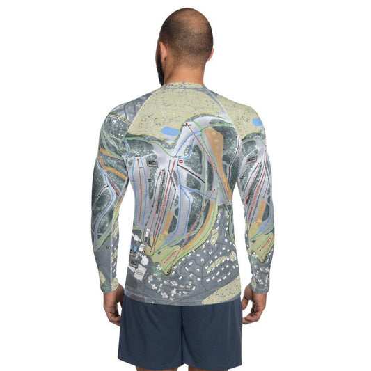 Boyne Mountain, Michigan Ski Trail Map Men's Base Layer Top - Powderaddicts