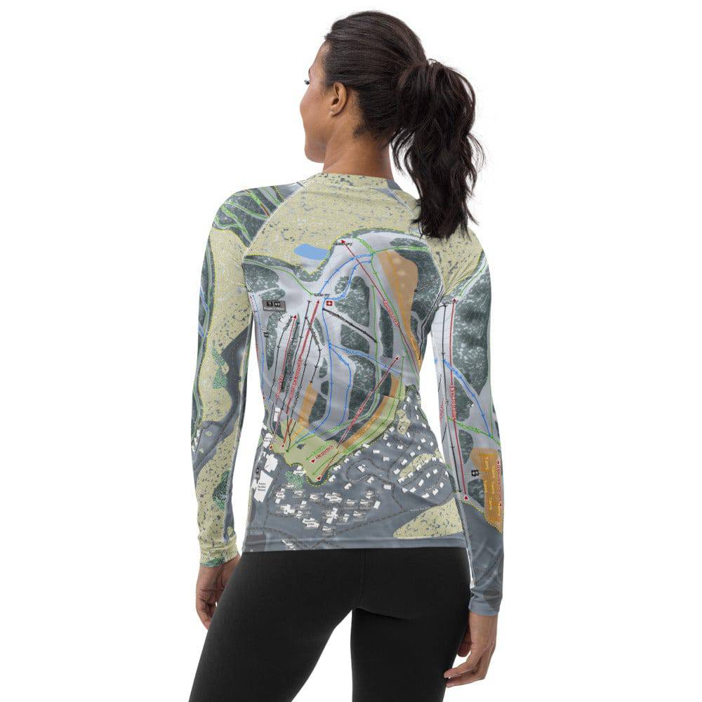 Boyne Mountain, Michigan Ski Trail Map Women's Base Layer Top - Powderaddicts