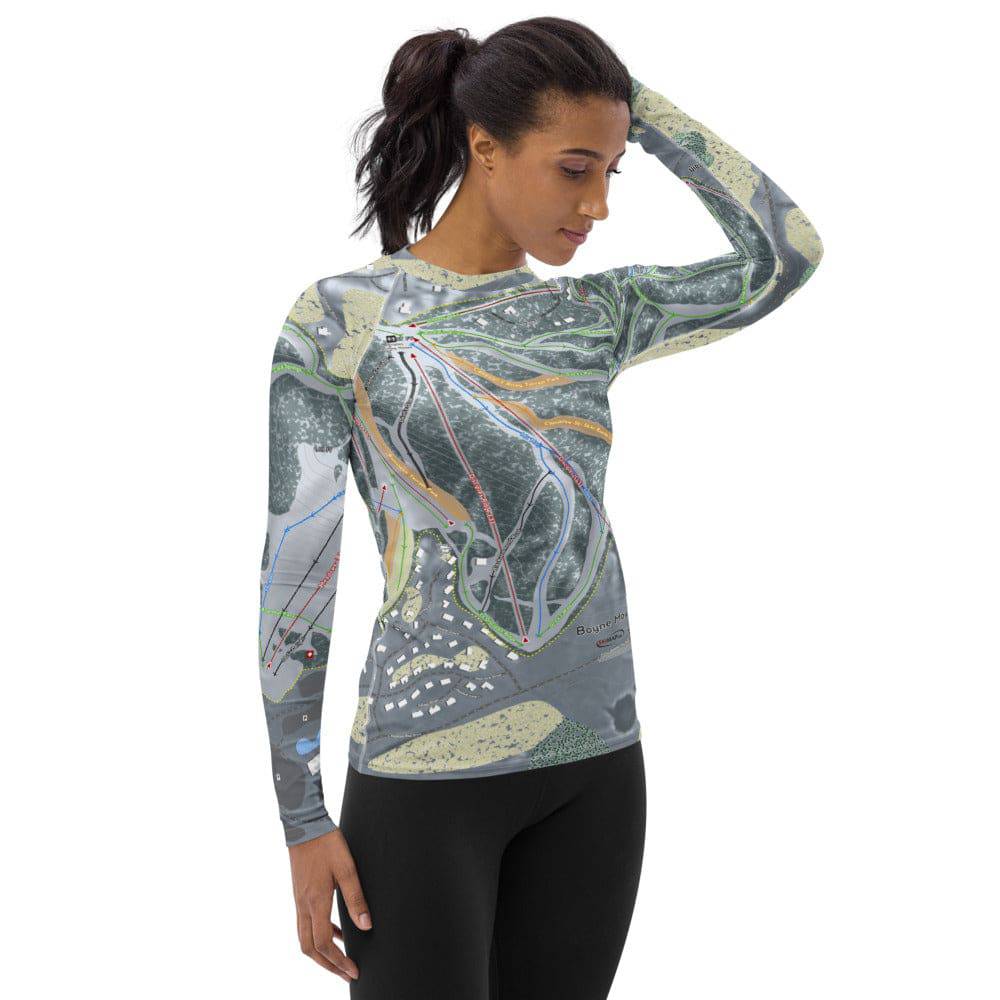 Boyne Mountain, Michigan Ski Trail Map Women's Base Layer Top - Powderaddicts