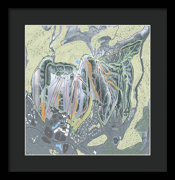 Boyne Mountain Ski Trail Map - Framed Print - Powderaddicts