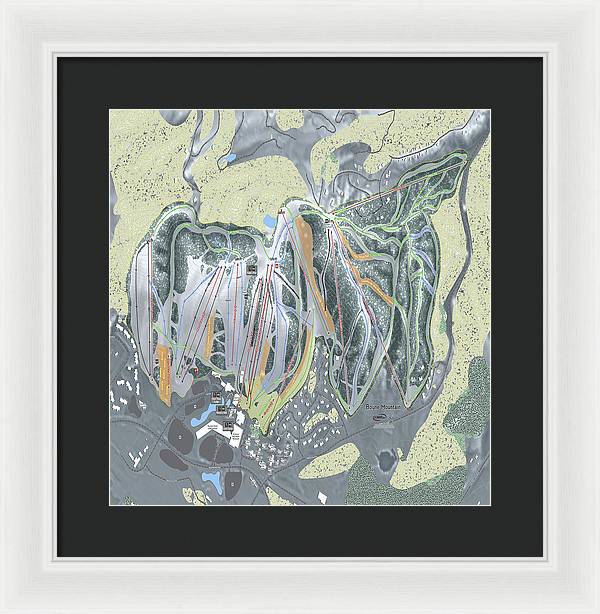 Boyne Mountain Ski Trail Map - Framed Print - Powderaddicts