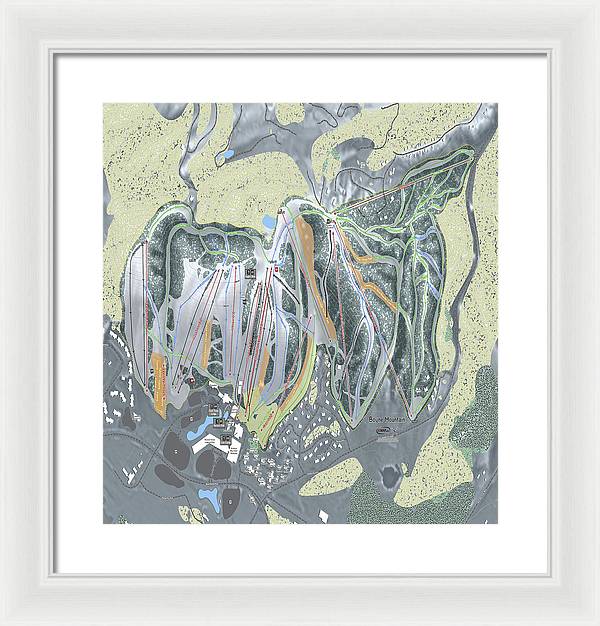 Boyne Mountain Ski Trail Map - Framed Print - Powderaddicts
