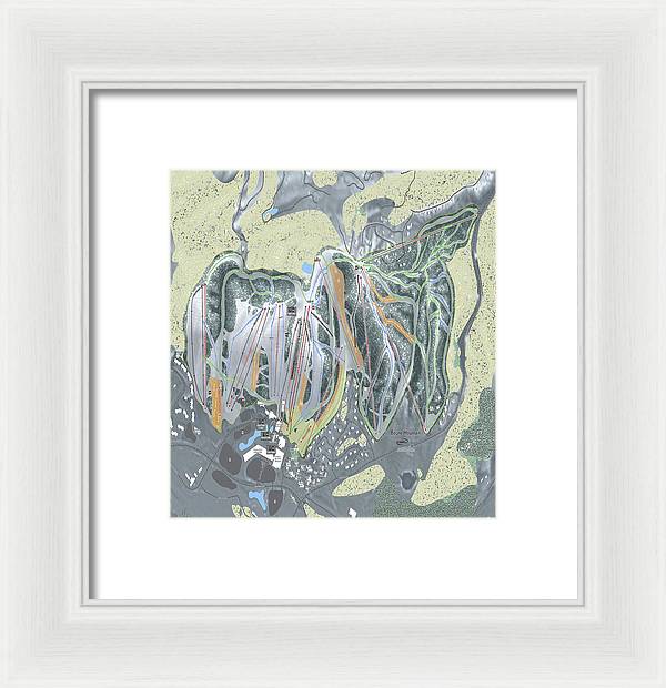Boyne Mountain Ski Trail Map - Framed Print - Powderaddicts
