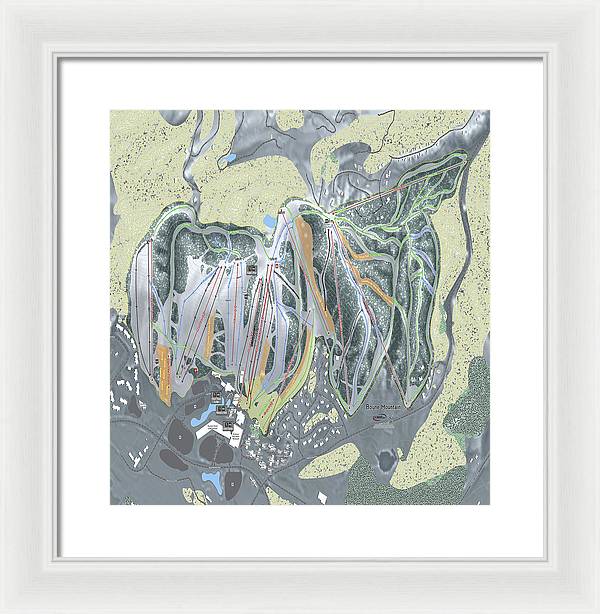 Boyne Mountain Ski Trail Map - Framed Print - Powderaddicts