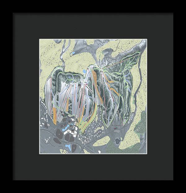 Boyne Mountain Ski Trail Map - Framed Print - Powderaddicts