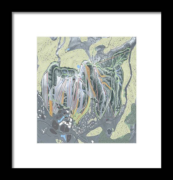 Boyne Mountain Ski Trail Map - Framed Print - Powderaddicts