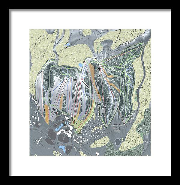 Boyne Mountain Ski Trail Map - Framed Print - Powderaddicts