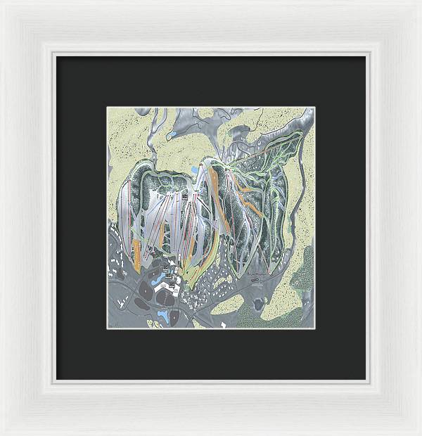 Boyne Mountain Ski Trail Map - Framed Print - Powderaddicts
