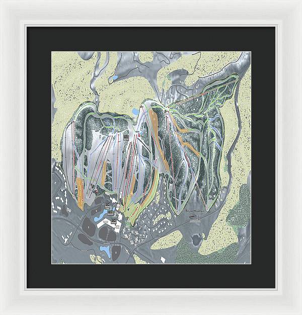 Boyne Mountain Ski Trail Map - Framed Print - Powderaddicts