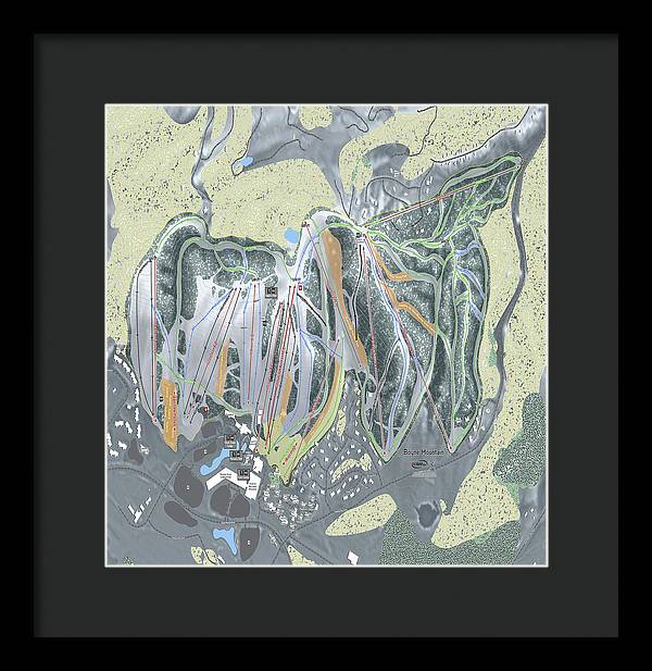 Boyne Mountain Ski Trail Map - Framed Print - Powderaddicts