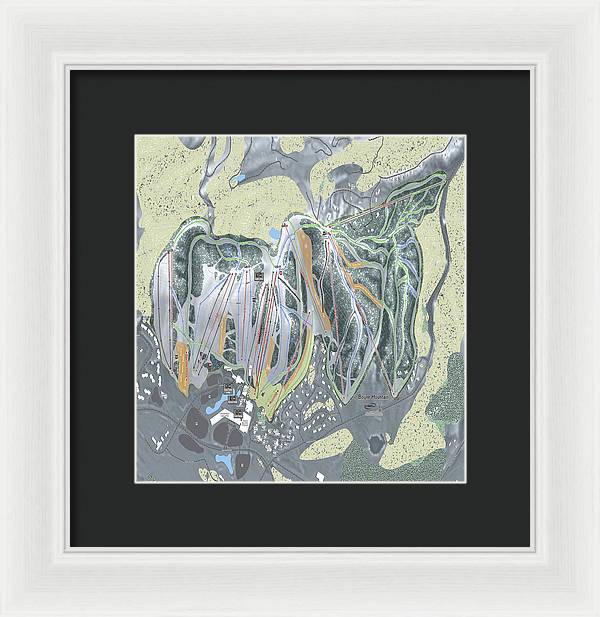 Boyne Mountain Ski Trail Map - Framed Print - Powderaddicts