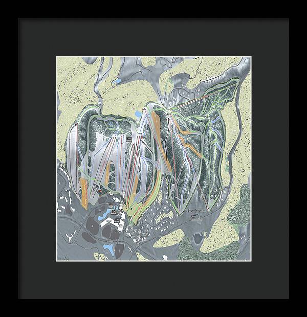 Boyne Mountain Ski Trail Map - Framed Print - Powderaddicts