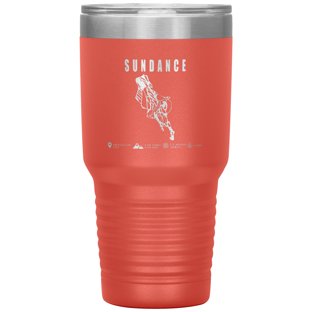 Sundance,Utah Ski Trail Map 30oz Tumbler - Powderaddicts