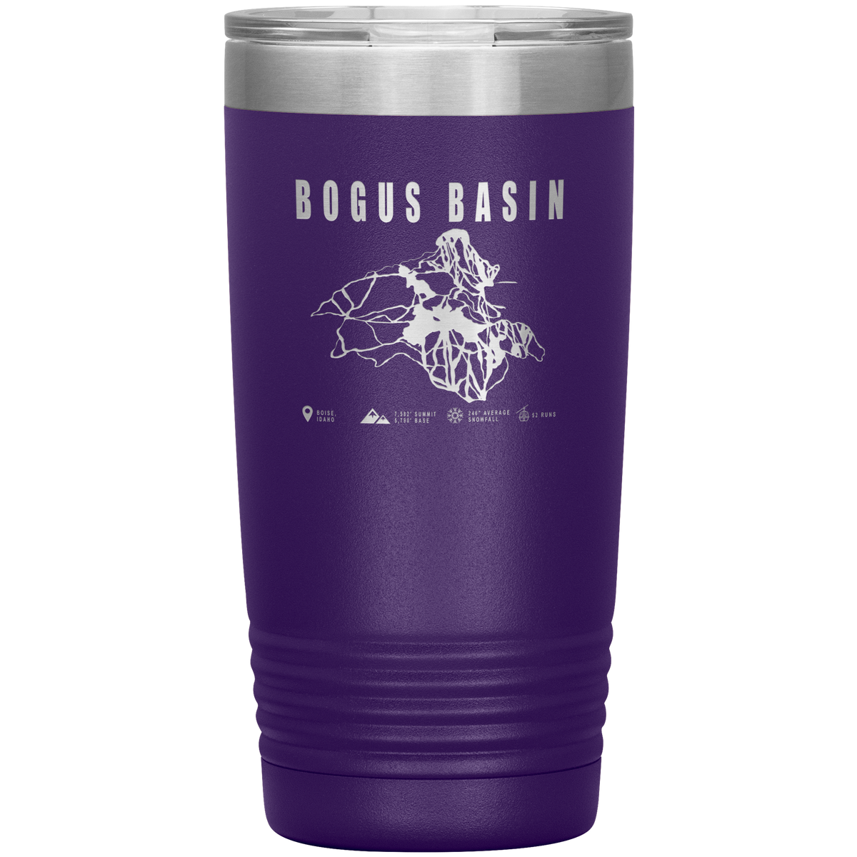 Bogus Basin Idaho Ski Trail Map 20oz Tumbler - Powderaddicts