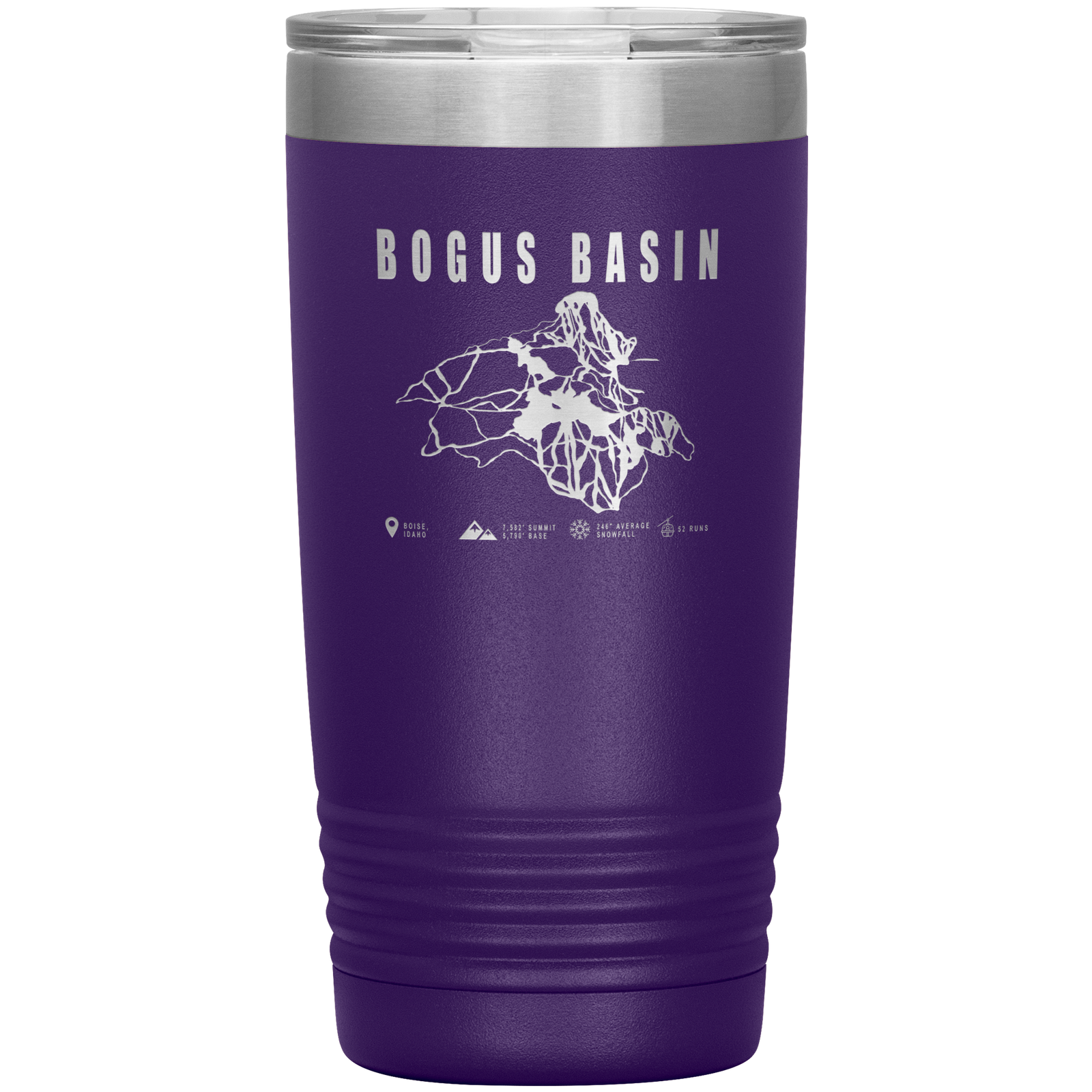 Bogus Basin Idaho Ski Trail Map 20oz Tumbler - Powderaddicts