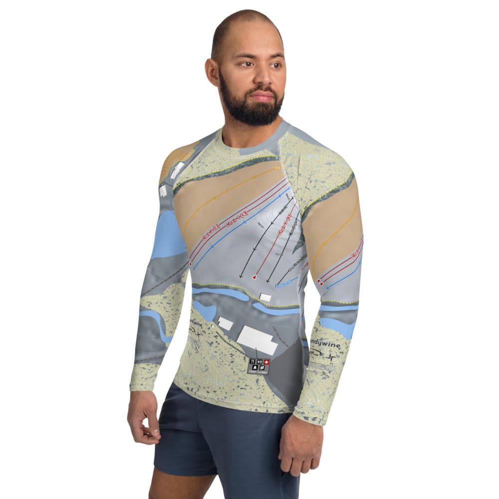 Brandywine, Ohio Ski Trail Map Men's Base Layer Top - Powderaddicts