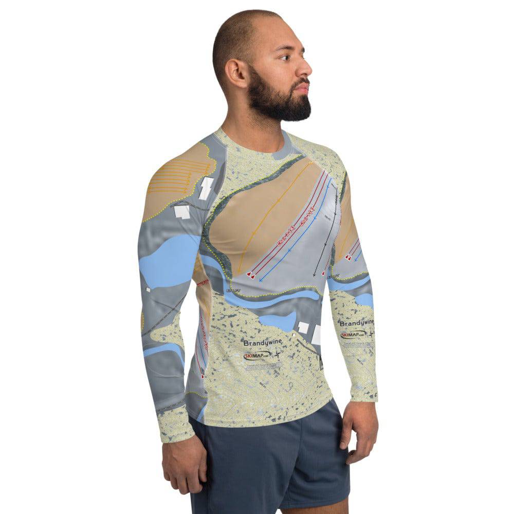 Brandywine, Ohio Ski Trail Map Men's Base Layer Top - Powderaddicts