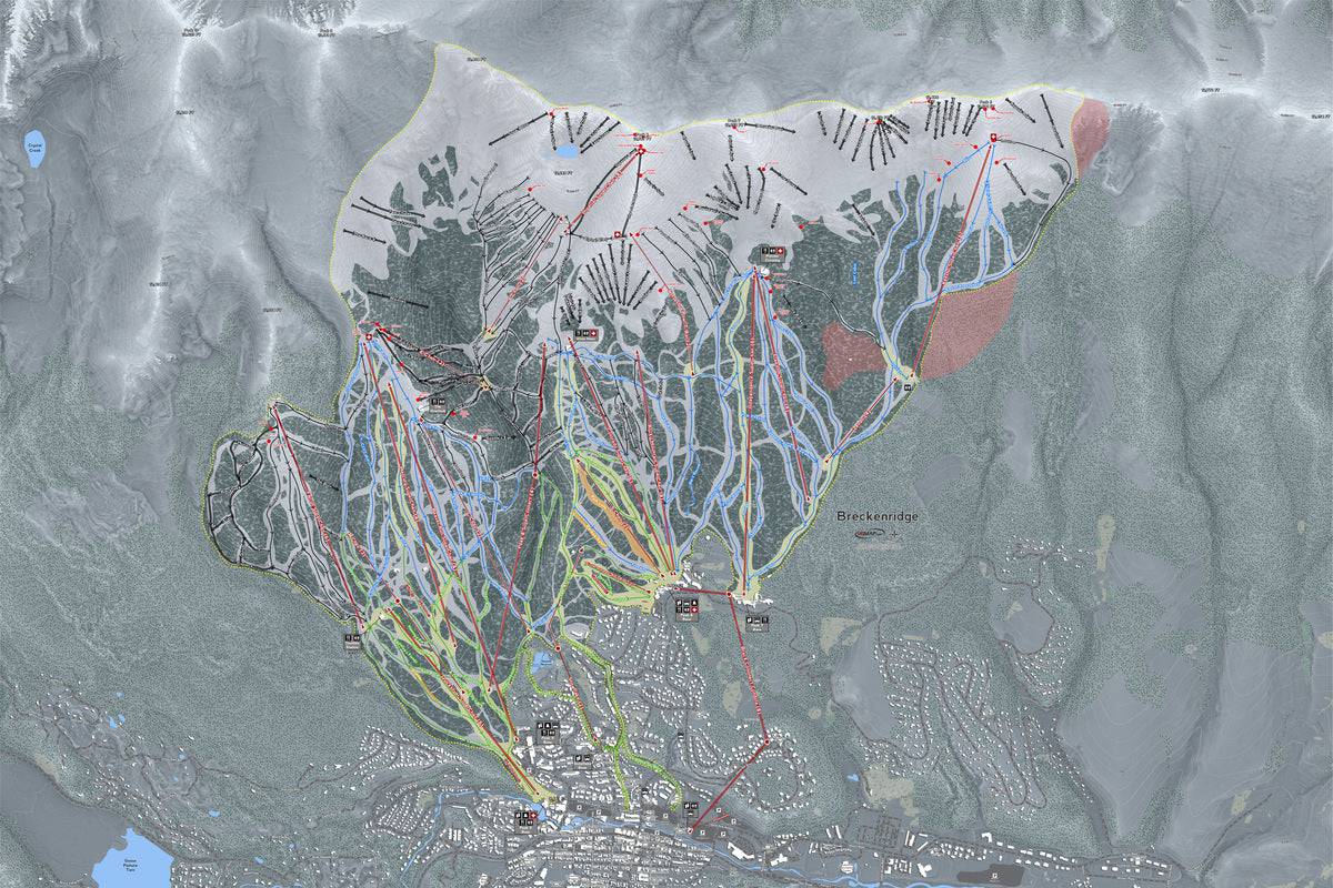 Breckenridge, Colorado Ski Trail Map Puzzles | 120 pc to 1000 pc - Powderaddicts