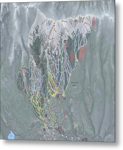 Breckenridge Ski Trail Map - Metal Print - Powderaddicts