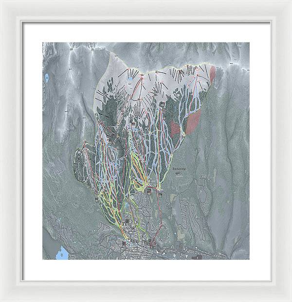 Breckenridge Ski Trail Map - Framed Print - Powderaddicts