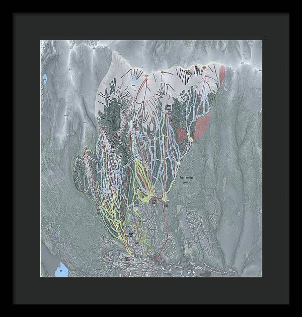 Breckenridge Ski Trail Map - Framed Print - Powderaddicts
