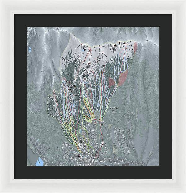 Breckenridge Ski Trail Map - Framed Print - Powderaddicts