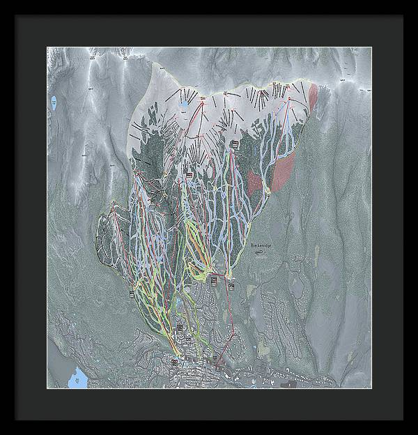 Breckenridge Ski Trail Map - Framed Print - Powderaddicts