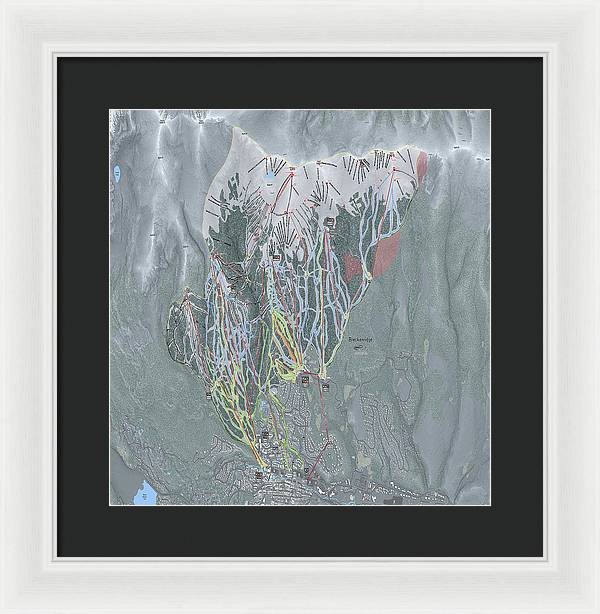 Breckenridge Ski Trail Map - Framed Print - Powderaddicts