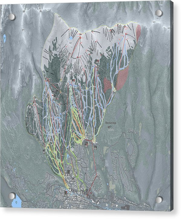 Breckenridge Ski Trail Map - Acrylic Print - Powderaddicts