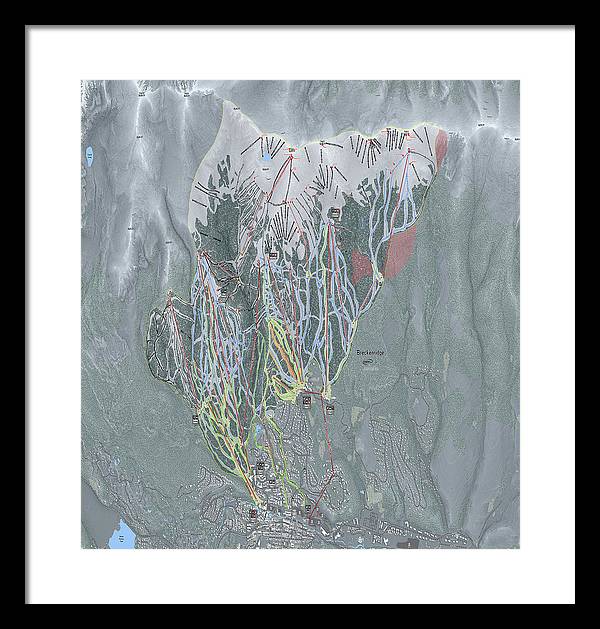 Breckenridge Ski Trail Map - Framed Print - Powderaddicts