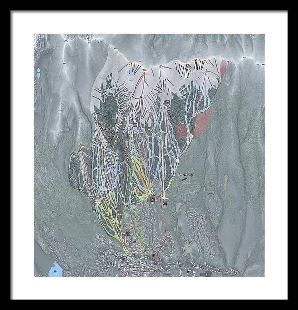 Breckenridge Ski Trail Map - Framed Print - Powderaddicts