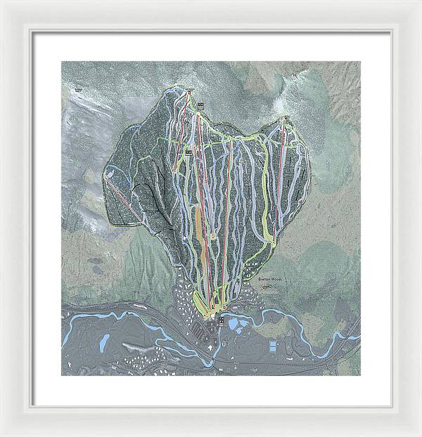 Bretton Woods Ski Trail Map  - Framed Print - Powderaddicts