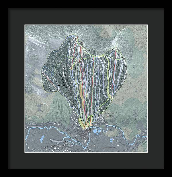 Bretton Woods Ski Trail Map  - Framed Print - Powderaddicts
