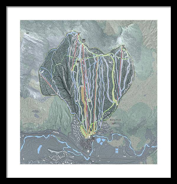 Bretton Woods Ski Trail Map  - Framed Print - Powderaddicts