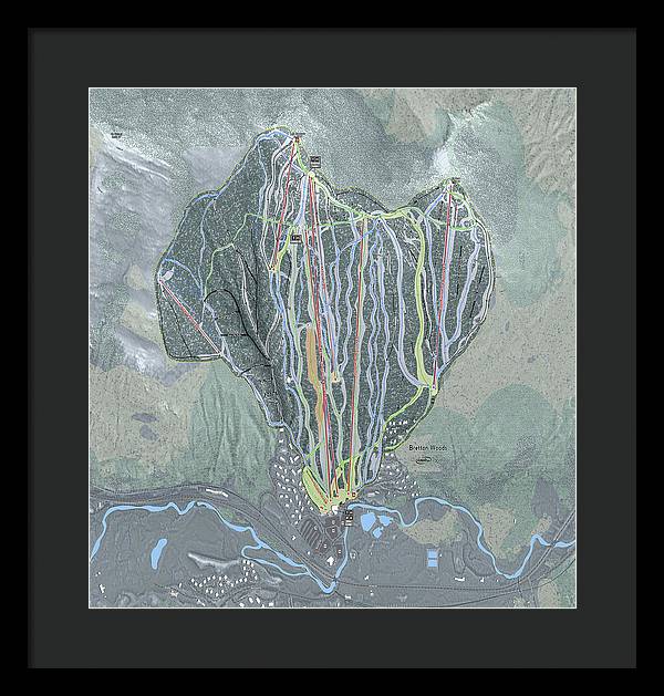 Bretton Woods Ski Trail Map  - Framed Print - Powderaddicts