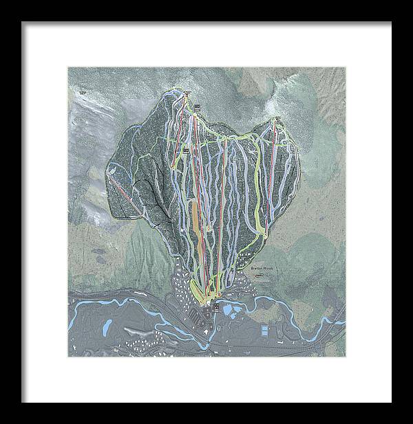 Bretton Woods Ski Trail Map  - Framed Print - Powderaddicts